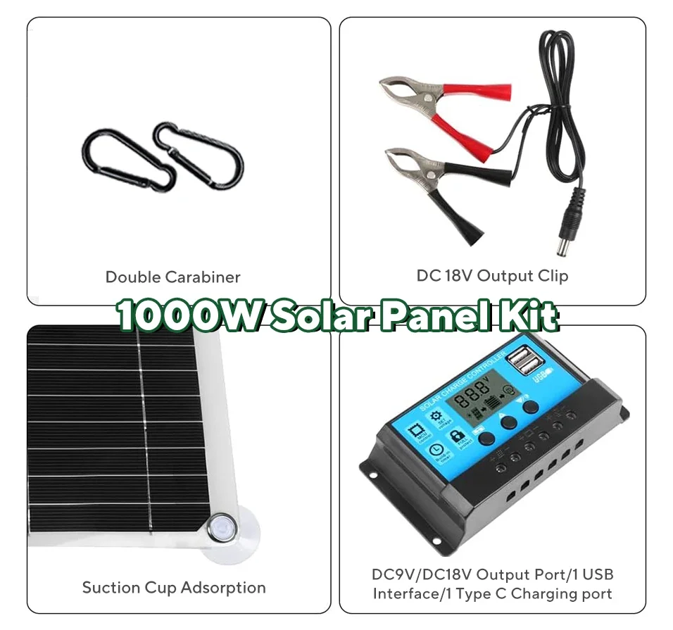 Kit de panneau solaire 1000W,  - Solar Emergency Charger avis et prix